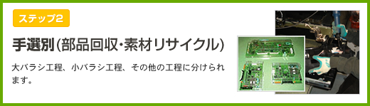 手選別(部品回収・素材リサイクル)